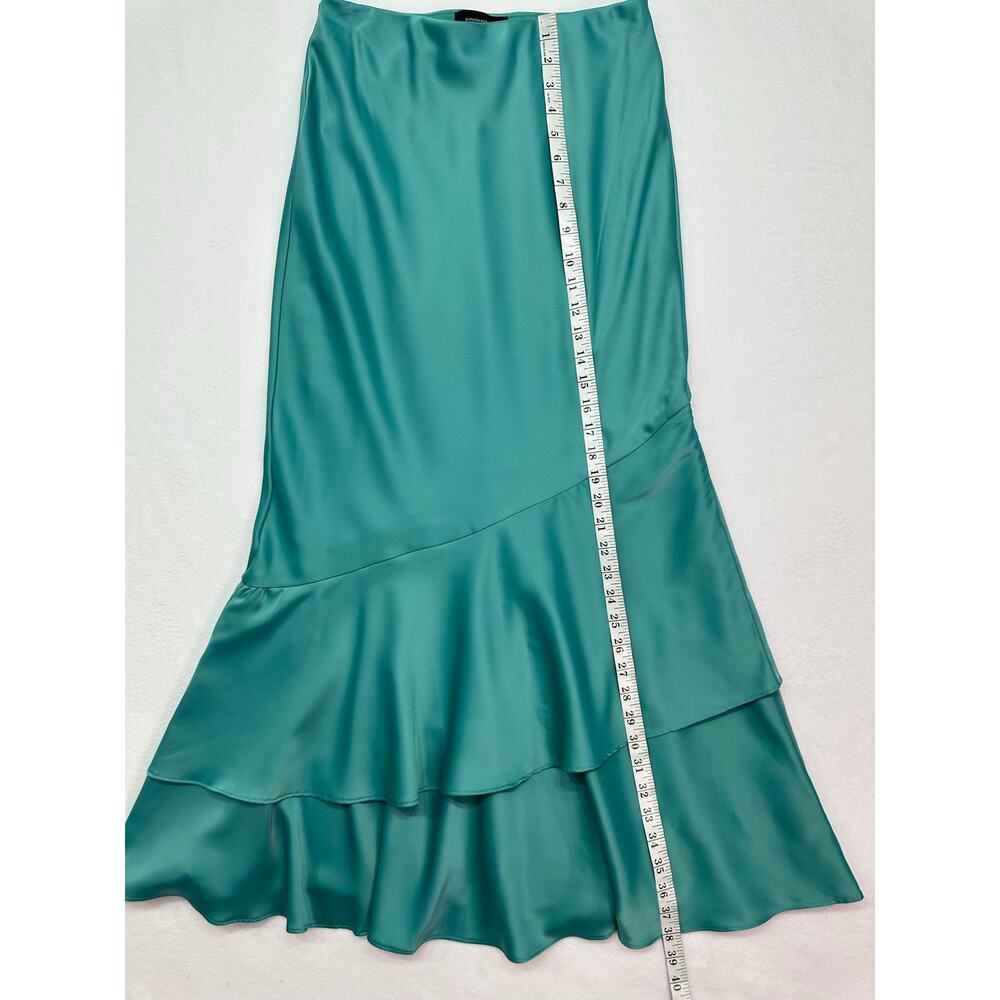 Banana Republic Factory Teal Shadow Satin Pull On Tiered Maxi Skirt Size XS - Picture 10 of 10